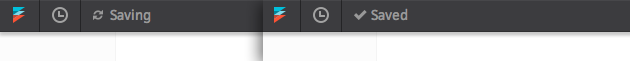 Screenshot of saving/saved status side by side